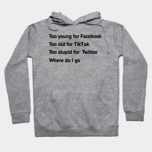 Too young too old too stupid Hoodie